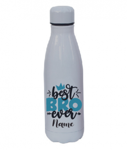 Personalised Best Bro Ever Insulated Hot Cold Thermal Water Bottle